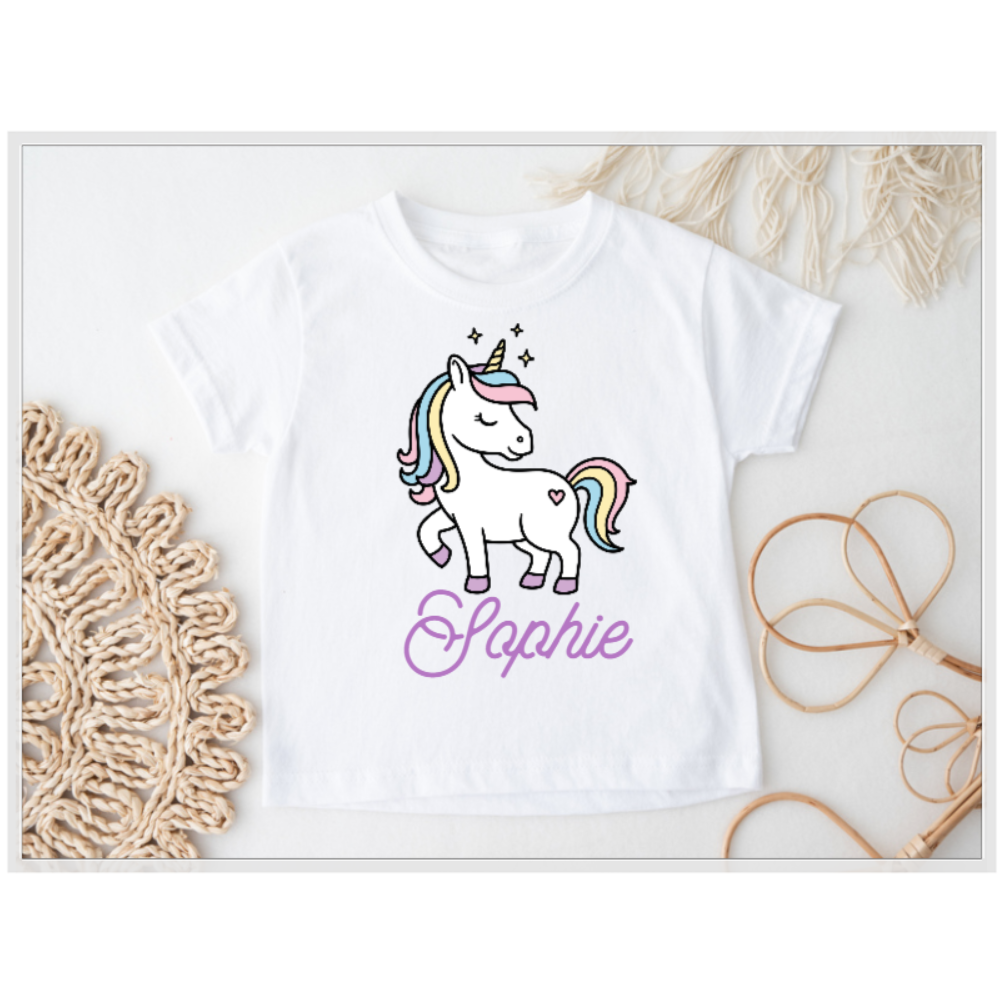 Custom Name Unicorn T-Shirt